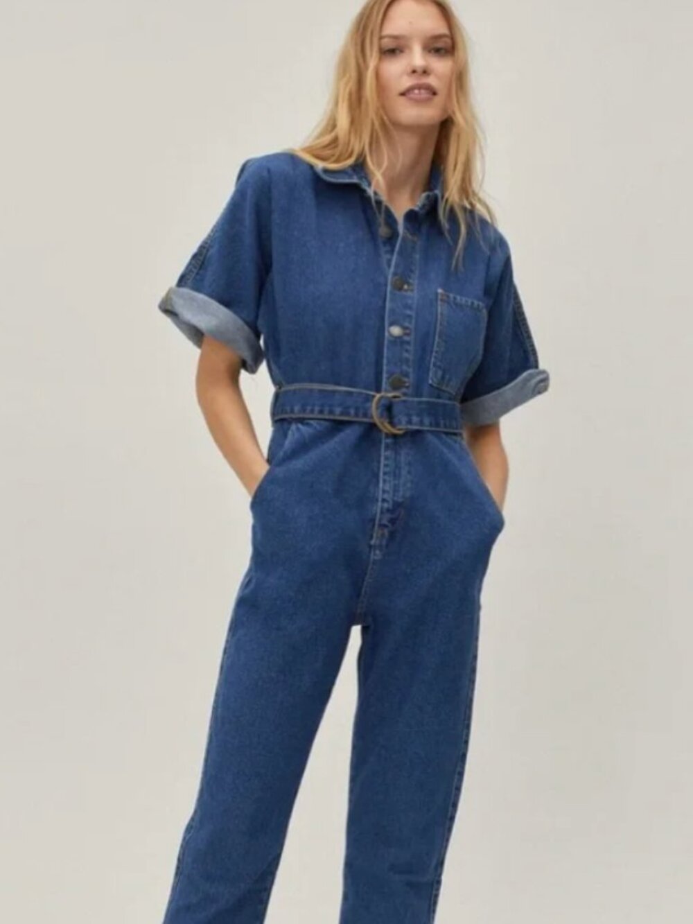Nasty Gal Denim Jumpsuit Boilersuit, US 2